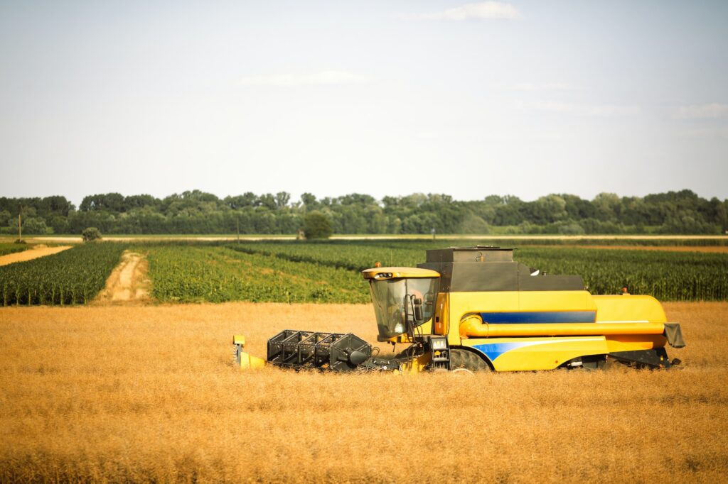Agricultura machine working in fields